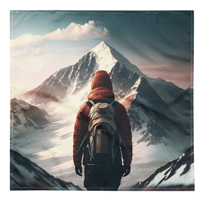 Wanderer von hinten vor einem Berg - Malerei - Bandana (All-Over Print) berge xxx L