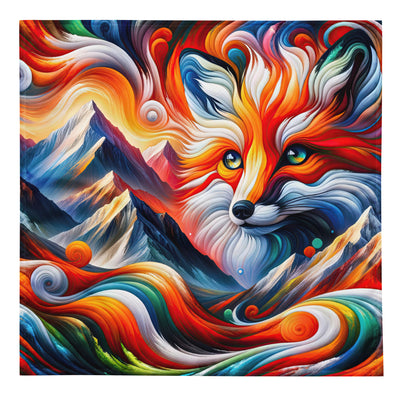 Abstrakte Kunst der Alpen voller lebendiger Farben und dynamischer Bewegung. Es dominiert ein farbiger Fuchs - Bandana (All-Over Print) camping xxx yyy zzz L