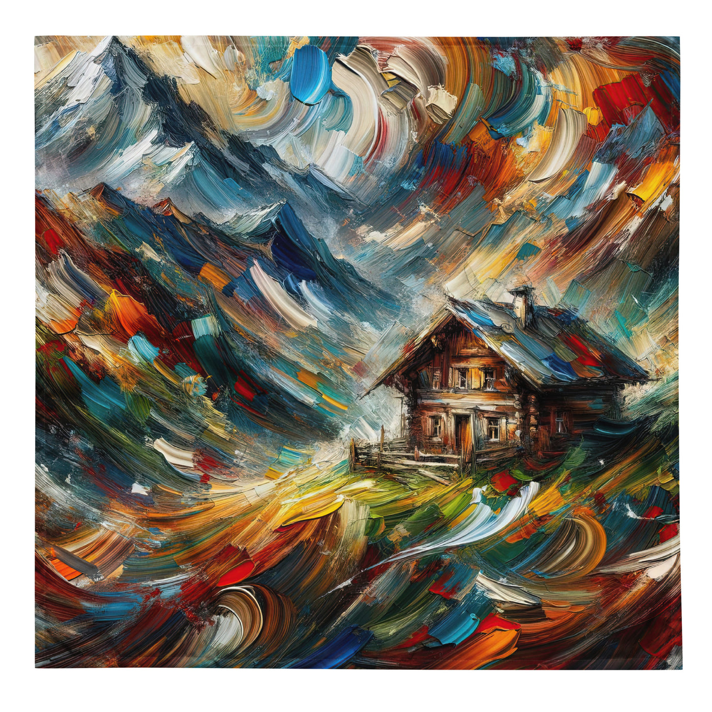 Expressionistisches Farbchaos der Alpen und Schönheit der Berge - Abstrakt - Bandana (All-Over Print) berge xxx yyy zzz L