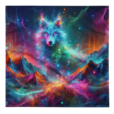 Alpen und Wolf: Lebendige Farben und schimmernde Lichtpartikel (AN) - Bandana (All-Over Print) xxx yyy zzz L