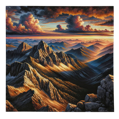 Alpen in Abenddämmerung: Acrylgemälde mit beleuchteten Berggipfeln - Bandana (All-Over Print) berge xxx yyy zzz L