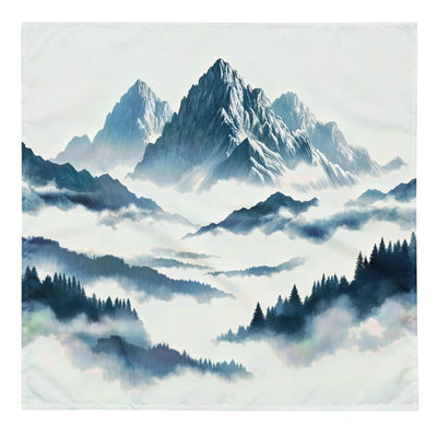 Nebeliger Alpenmorgen-Essenz, verdeckte Täler und Wälder - Bandana (All-Over Print) berge xxx yyy zzz L