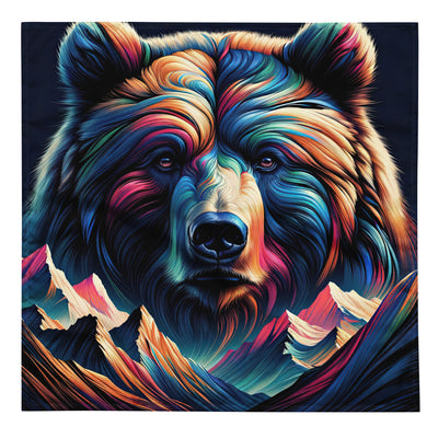 Majestätischer Bär vor Schweizer Alpen in abstrakter Kunst - Bandana (All-Over Print) camping xxx yyy zzz L