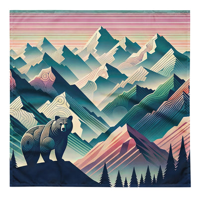 Bär im Panoramablick der Alpen, moderne Kunst-Gebirgsschichten - Bandana (All-Over Print) camping xxx yyy zzz L