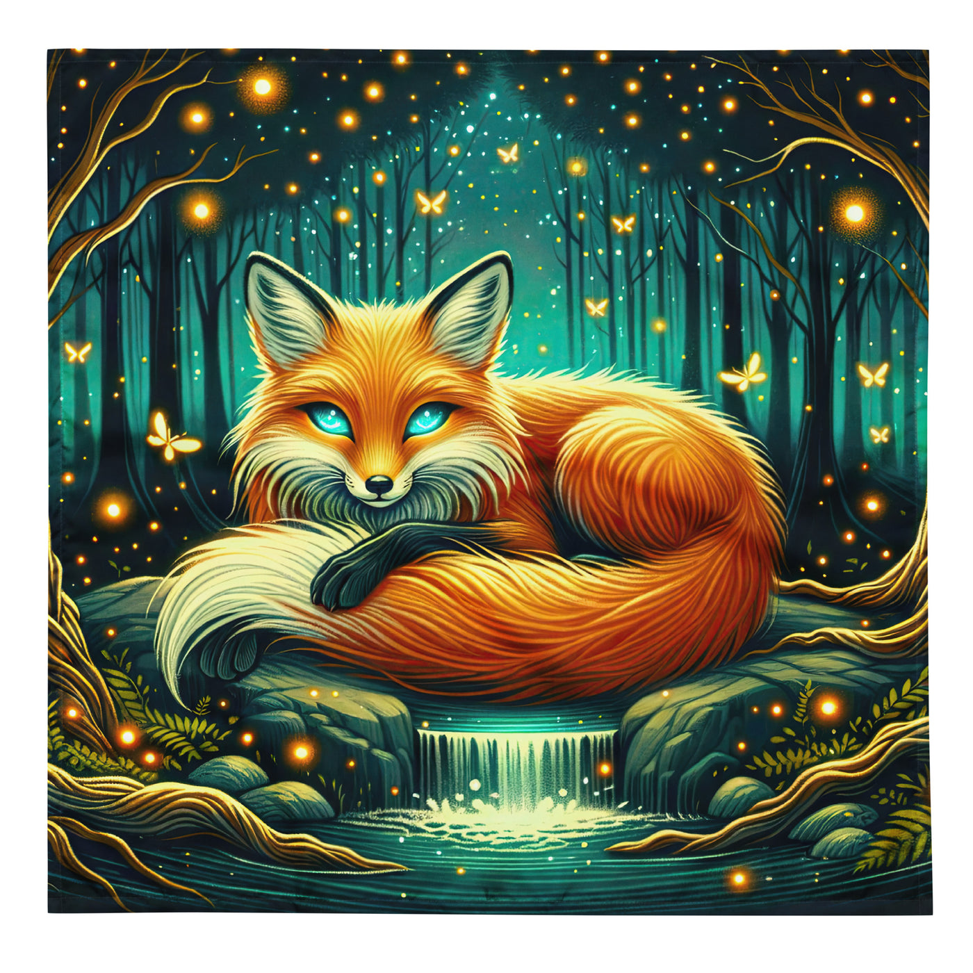 Bezaubernder Fuchs auf erleuchteter mystischer Waldlichtung - Bandana (All-Over Print) camping xxx yyy zzz L