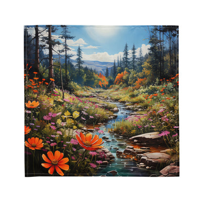 Berge, schöne Blumen und Bach im Wald - Bandana (All-Over Print) berge xxx M