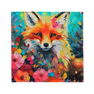 Schöner Fuchs im Blumenfeld - Farbige Malerei - Bandana (All-Over Print) camping xxx M