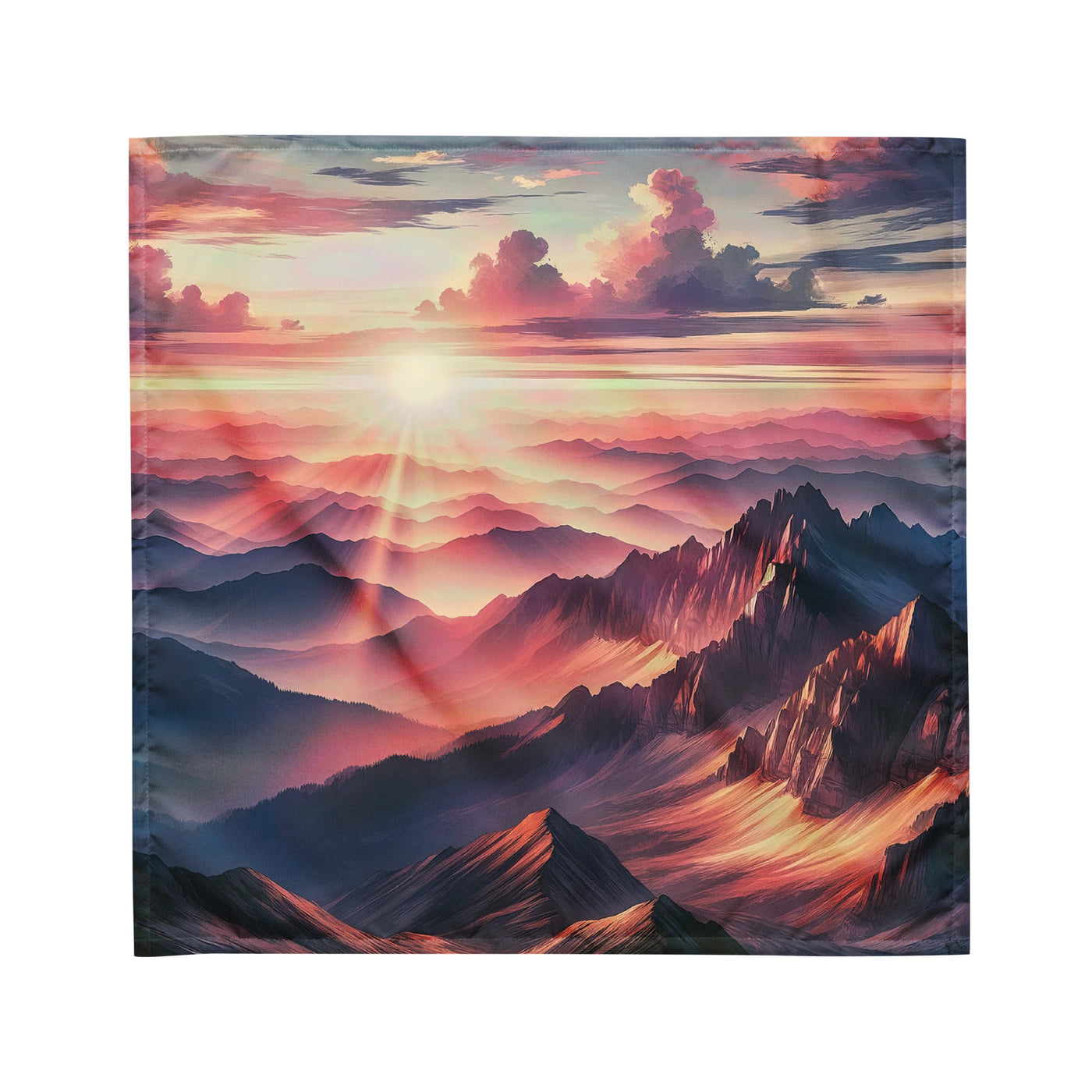 Schöne Berge bei Sonnenaufgang: Malerei in Pastelltönen - Bandana (All-Over Print) berge xxx yyy zzz M