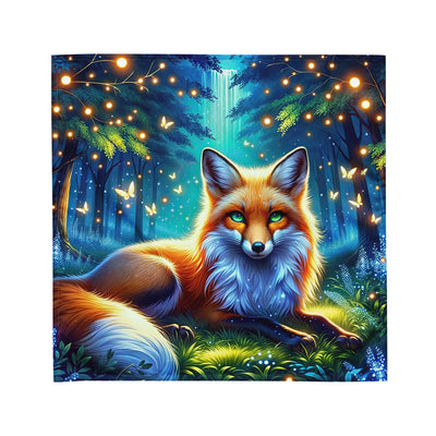 Funkelnder Nachtfuchs auf Waldlichtung mit Feuerwerk - Bandana (All-Over Print) camping xxx yyy zzz M