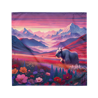 Verträumte Berg-Abenddämmerung mit Hochlandrind und blumigem Glanz - Bandana (All-Over Print) berge xxx yyy zzz M