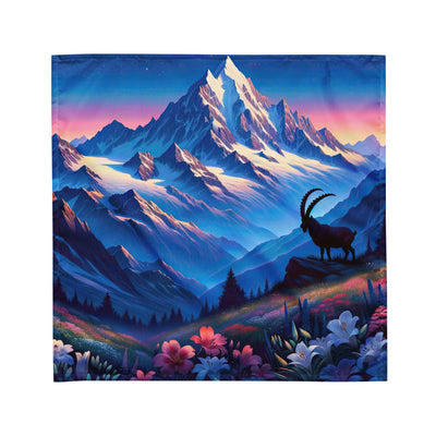 Steinbock bei Dämmerung in den Alpen, sonnengeküsste Schneegipfel - Bandana (All-Over Print) berge xxx yyy zzz M