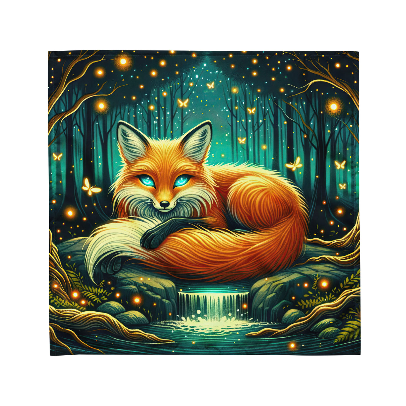 Bezaubernder Fuchs auf erleuchteter mystischer Waldlichtung - Bandana (All-Over Print) camping xxx yyy zzz M