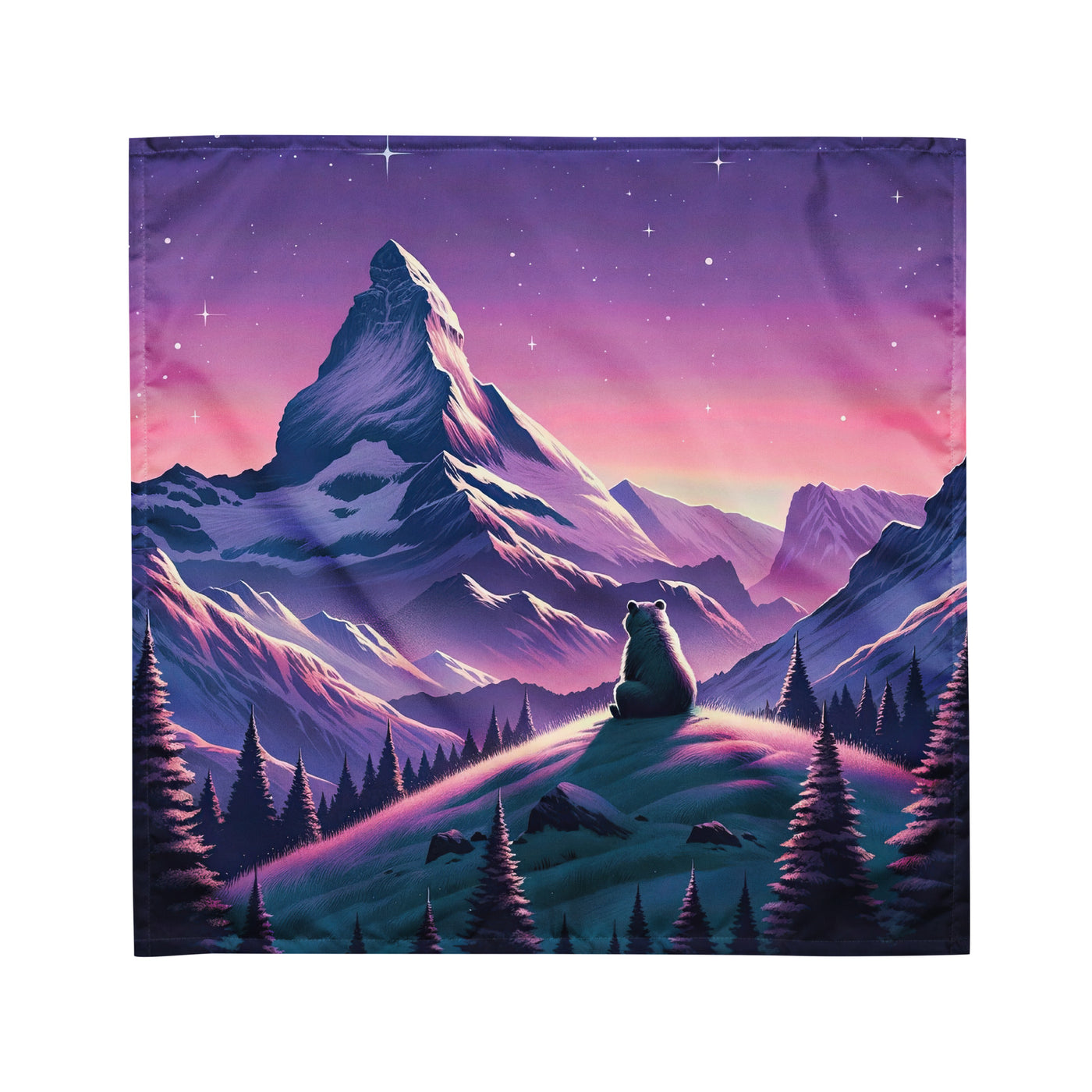 Bezaubernder Alpenabend mit Bär, lavendel-rosafarbener Himmel (AN) - Bandana (All-Over Print) xxx yyy zzz M