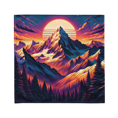 Lebendiger Alpen-Sonnenuntergang, schneebedeckte Gipfel in warmen Tönen - Bandana (All-Over Print) berge xxx yyy zzz M