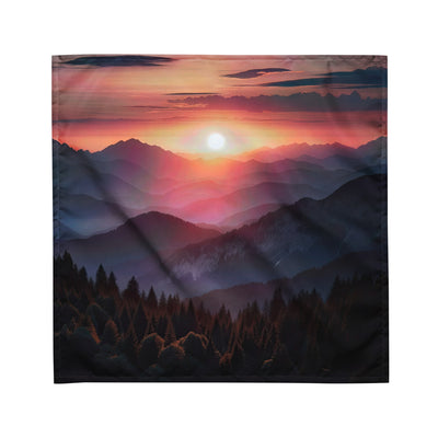 Foto der Alpenwildnis beim Sonnenuntergang, Himmel in warmen Orange-Tönen - Bandana (All-Over Print) berge xxx yyy zzz M