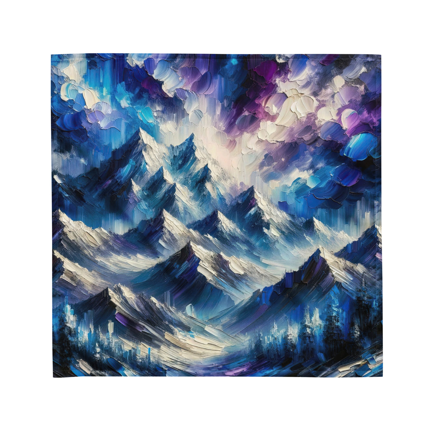 Alpenabstraktion mit dramatischem Himmel in Öl - Bandana (All-Over Print) berge xxx yyy zzz M