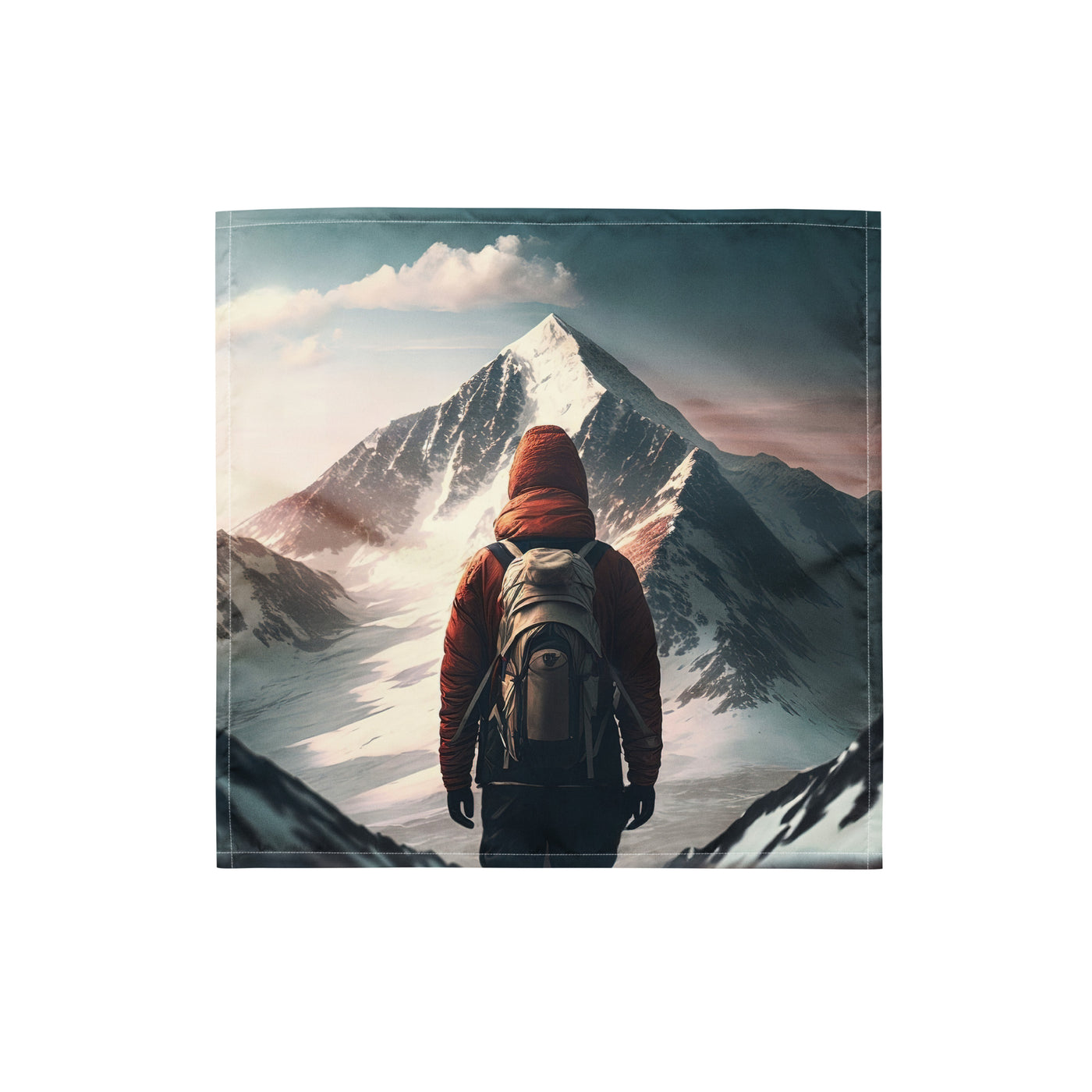 Wanderer von hinten vor einem Berg - Malerei - Bandana (All-Over Print) berge xxx S