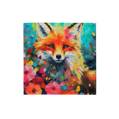 Schöner Fuchs im Blumenfeld - Farbige Malerei - Bandana (All-Over Print) camping xxx S