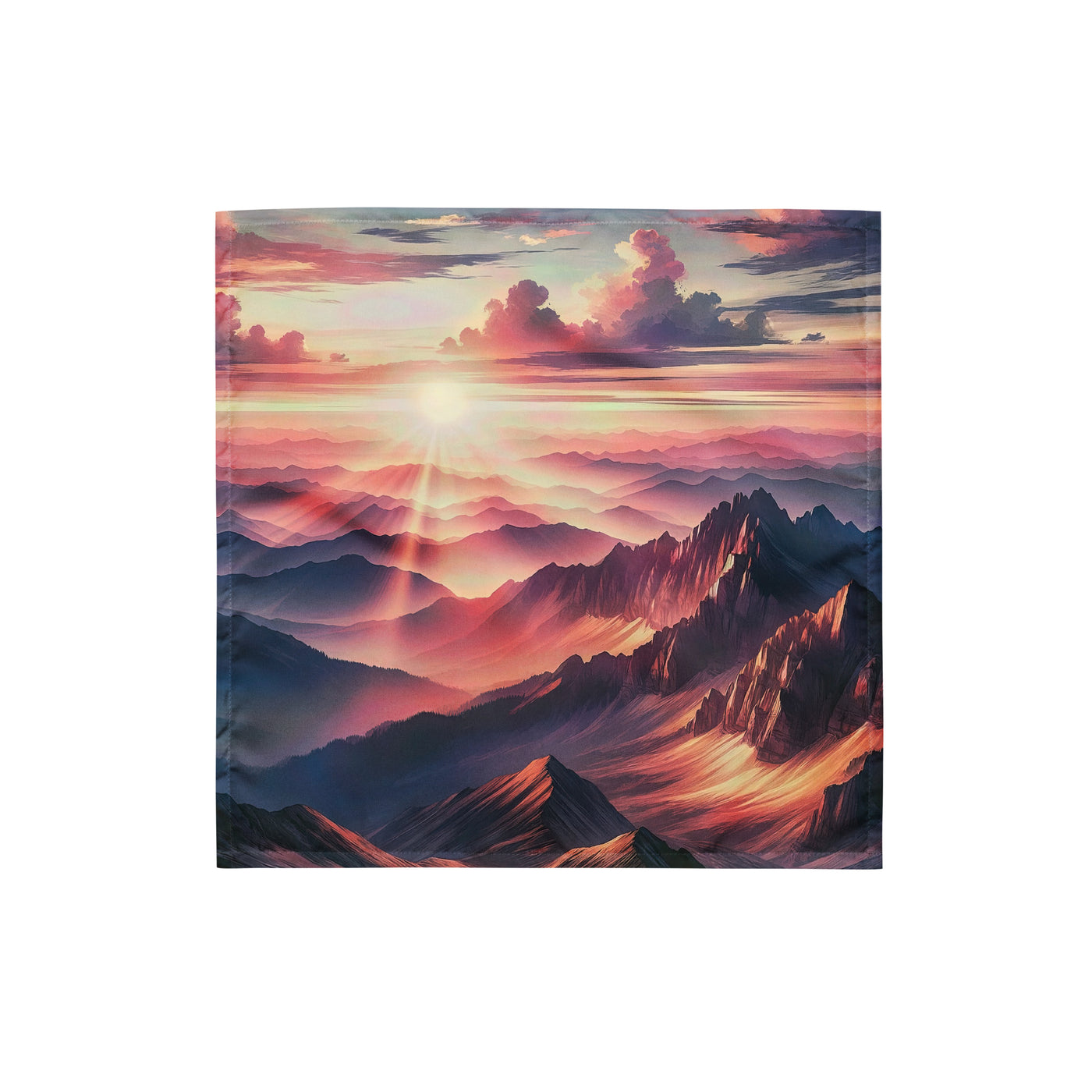 Schöne Berge bei Sonnenaufgang: Malerei in Pastelltönen - Bandana (All-Over Print) berge xxx yyy zzz S