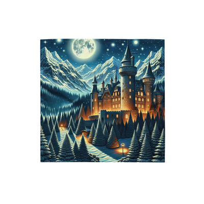 Mondhelle Schlossnacht in den Alpen, sternenklarer Himmel - Bandana (All-Over Print) berge xxx yyy zzz S