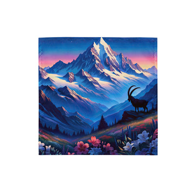 Steinbock bei Dämmerung in den Alpen, sonnengeküsste Schneegipfel - Bandana (All-Over Print) berge xxx yyy zzz S