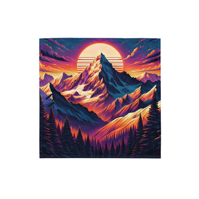 Lebendiger Alpen-Sonnenuntergang, schneebedeckte Gipfel in warmen Tönen - Bandana (All-Over Print) berge xxx yyy zzz S