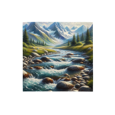 Ölgemälde eines Gebirgsbachs durch felsige Landschaft - Bandana (All-Over Print) berge xxx yyy zzz S