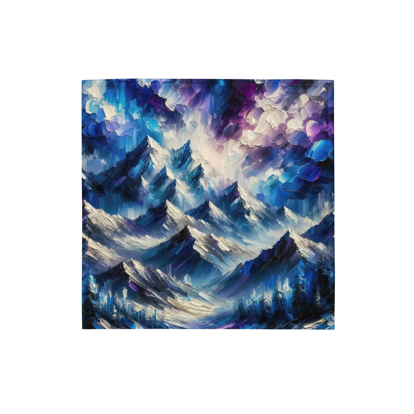 Alpenabstraktion mit dramatischem Himmel in Öl - Bandana (All-Over Print) berge xxx yyy zzz S