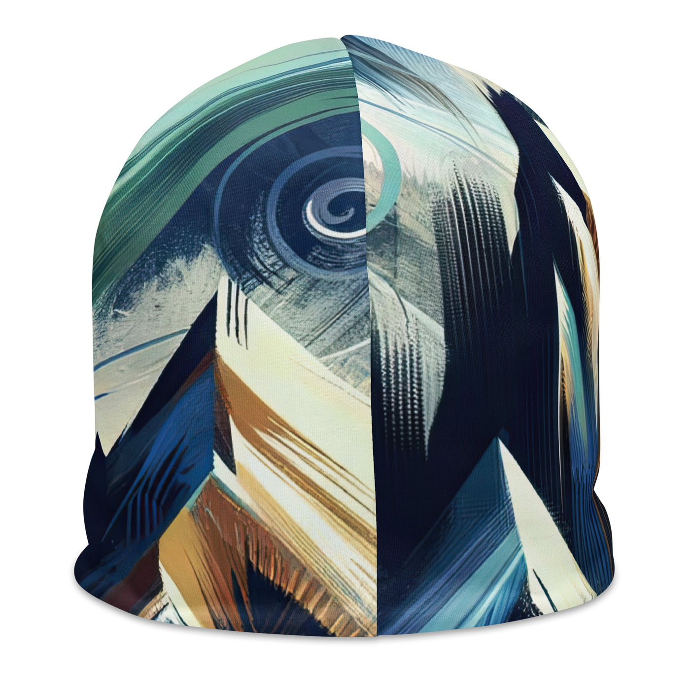 Abstrakte Kunst, die die Essenz der Alpen einfängt. Kräftige Pinselstriche stellen Gipfel und Muster dar - Beanie (All-Over Print) berge xxx yyy zzz