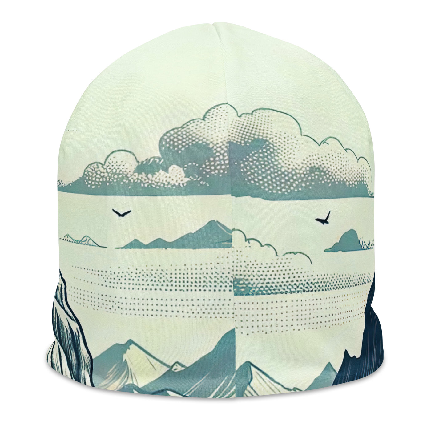 Ausgedehnte Bergkette mit dominierendem Gipfel und wehender Schweizer Flagge - Beanie (All-Over Print) berge xxx yyy zzz