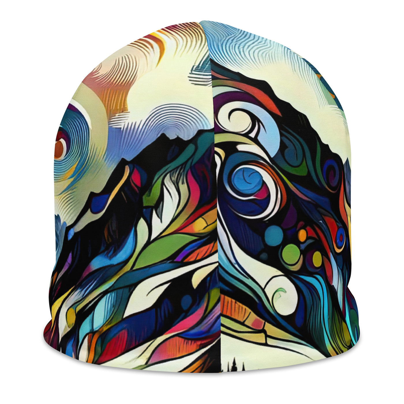 Alpensee im Zentrum eines abstrakt-expressionistischen Alpen-Kunstwerks - Beanie (All-Over Print) berge xxx yyy zzz