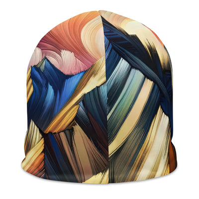 Alpen in abstrakter Expressionismus-Manier, wilde Pinselstriche - Beanie (All-Over Print) berge xxx yyy zzz