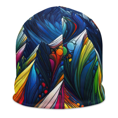 Surreale Alpen in abstrakten Farben, dynamische Formen der Landschaft - Beanie (All-Over Print) camping xxx yyy zzz