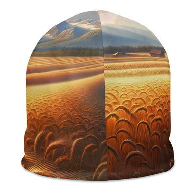 Ölgemälde eines bayerischen Weizenfeldes, endlose goldene Halme (TR) - Beanie (All-Over Print) xxx yyy zzz