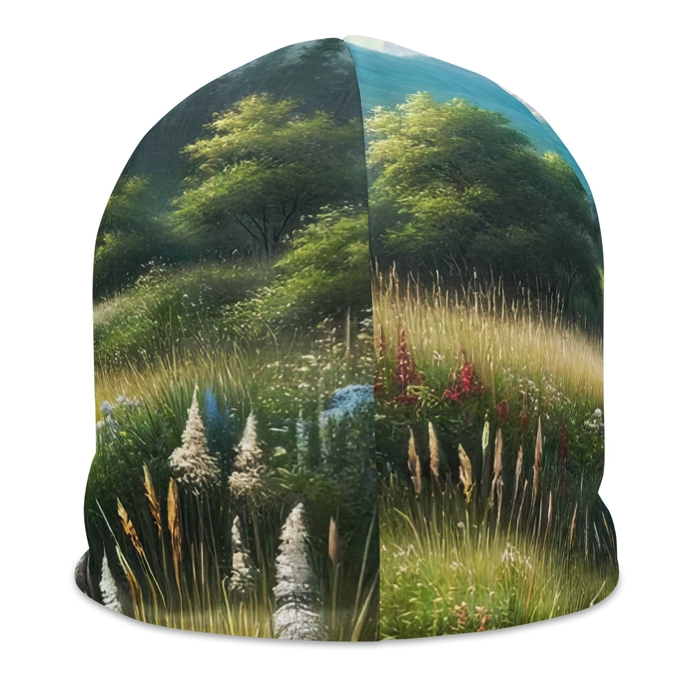 Sanfter Gebirgsbach in Ölgemälde, klares Wasser über glatten Felsen - Beanie (All-Over Print) berge xxx yyy zzz