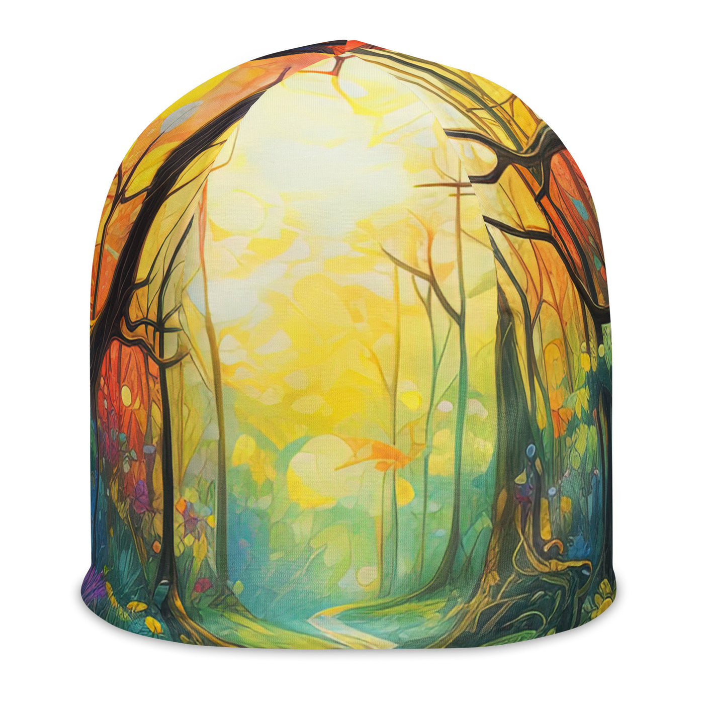 Wald und Wanderweg - Bunte, farbenfrohe Malerei - Beanie (All-Over Print) camping xxx L