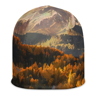 Dolomiten Berge - Malerei - Beanie (All-Over Print) berge xxx L