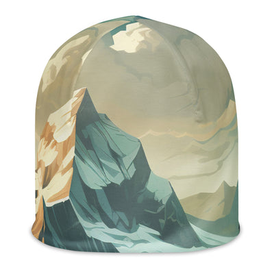 Berge, Wald und Wanderweg - Malerei - Beanie (All-Over Print) berge xxx