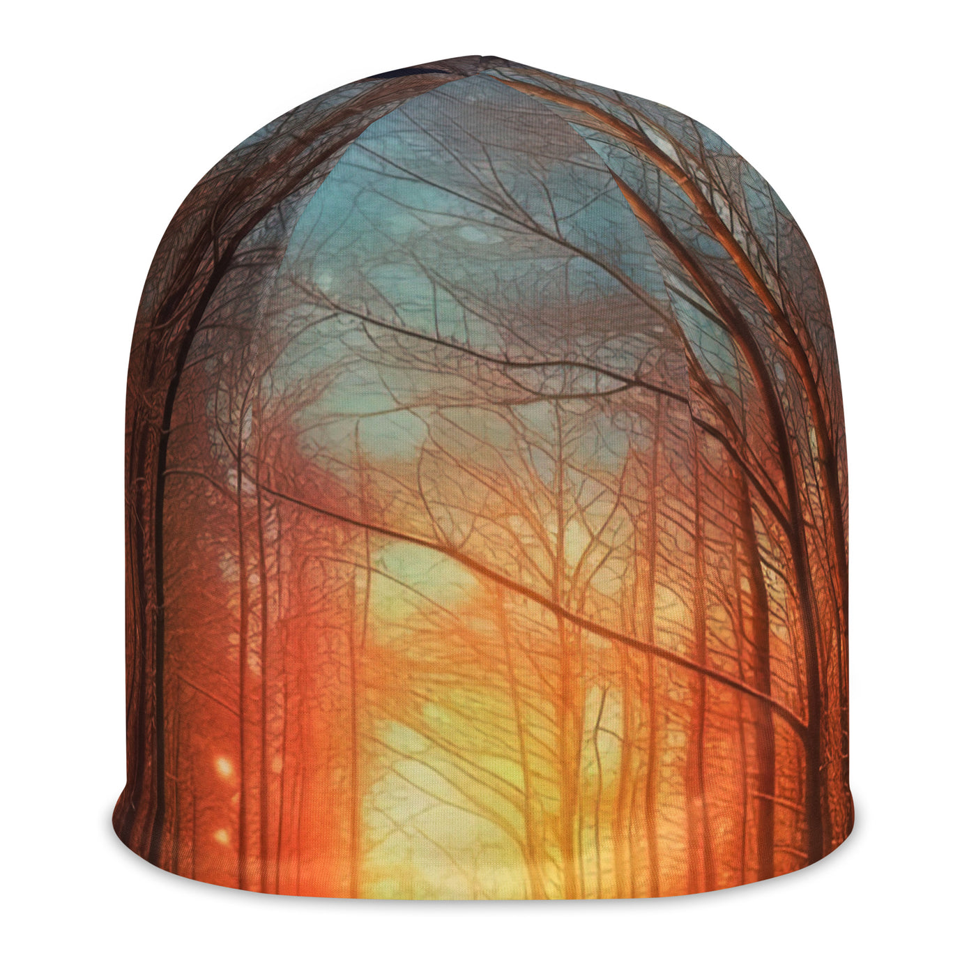 Bäume im Winter, Schnee, Sonnenaufgang und Fluss - Beanie (All-Over Print) camping xxx