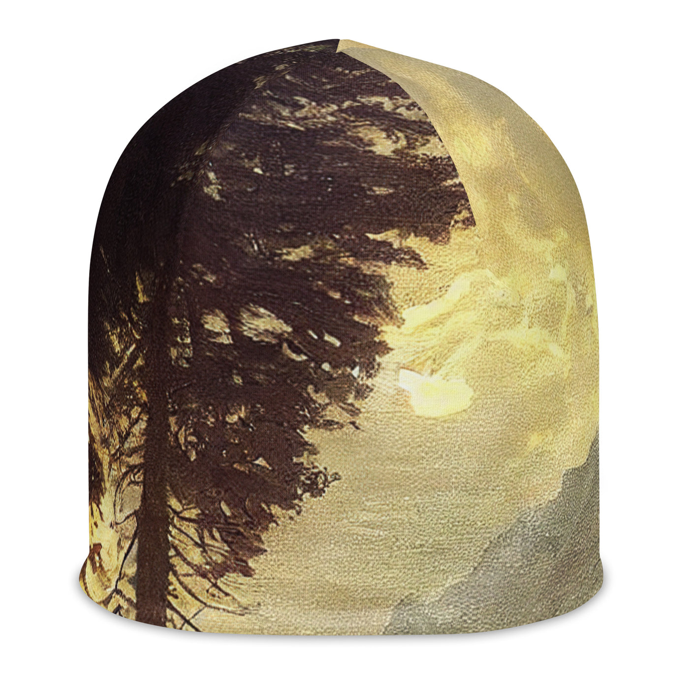 Landschaft mit Bergen, Fluss und Bäumen - Malerei - Beanie (All-Over Print) berge xxx L