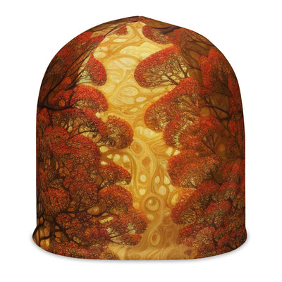 Wald im Herbst und kleiner Bach - Beanie (All-Over Print) camping xxx L