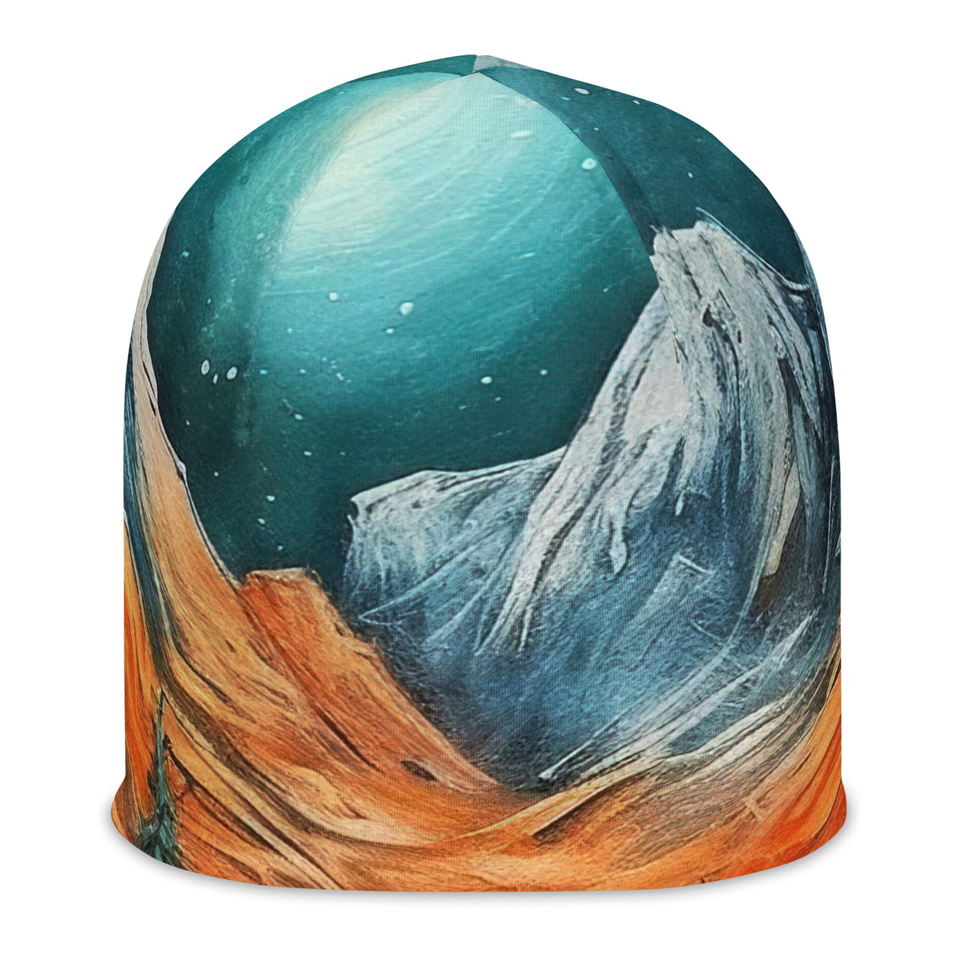 Berglandschaft und Zelte - Nachtstimmung - Landschaftsmalerei - Beanie (All-Over Print) camping xxx L