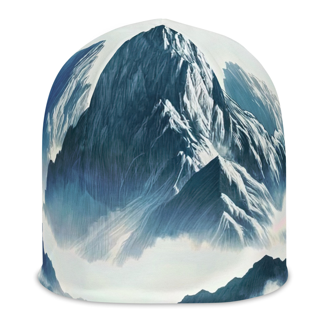 Nebeliger Alpenmorgen-Essenz, verdeckte Täler und Wälder - Beanie (All-Over Print) berge xxx yyy zzz L