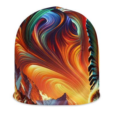 Digitale Kunst der Alpen, Landschaft mit wirbelnden, abstrakten Formen - Beanie (All-Over Print) berge xxx yyy zzz L