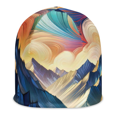 Alpen in abstrakter Expressionismus-Manier, wilde Pinselstriche - Beanie (All-Over Print) berge xxx yyy zzz L