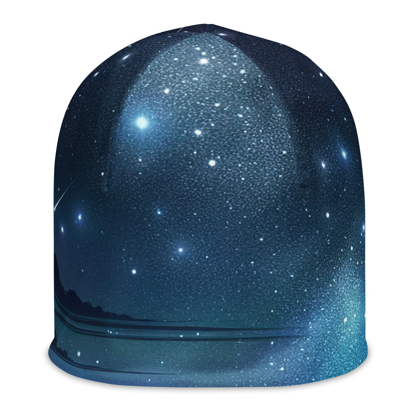 Alpen unter Sternenhimmel mit glitzernden Sternen und Meteoren - Beanie (All-Over Print) berge xxx yyy zzz L