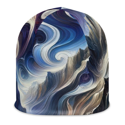 Ölgemälde der Alpen in abstraktem Expressionismus, wilde Naturdarstellung - Beanie (All-Over Print) berge xxx yyy zzz