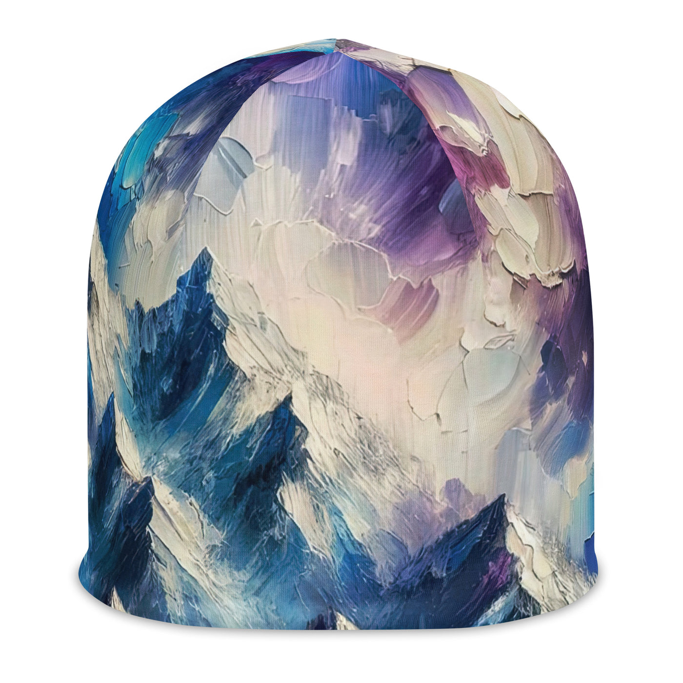 Alpenabstraktion mit dramatischem Himmel in Öl - Beanie (All-Over Print) berge xxx yyy zzz