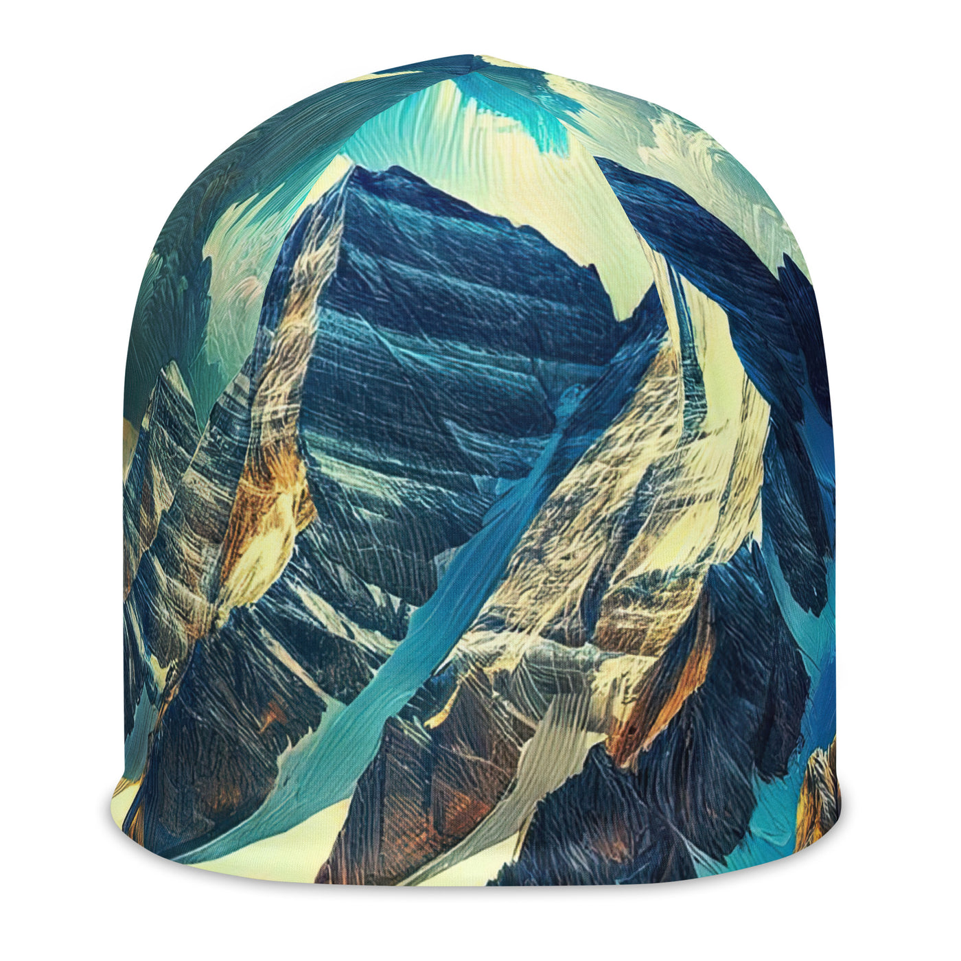 Majestätische Alpen in zufällig ausgewähltem Kunststil - Beanie (All-Over Print) berge xxx yyy zzz