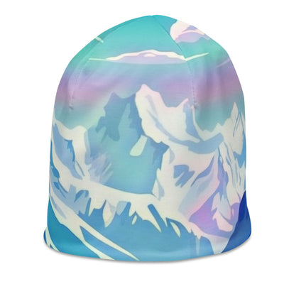 Berge und Schnee - Landschaft - Beanie (All-Over Print) ski xxx